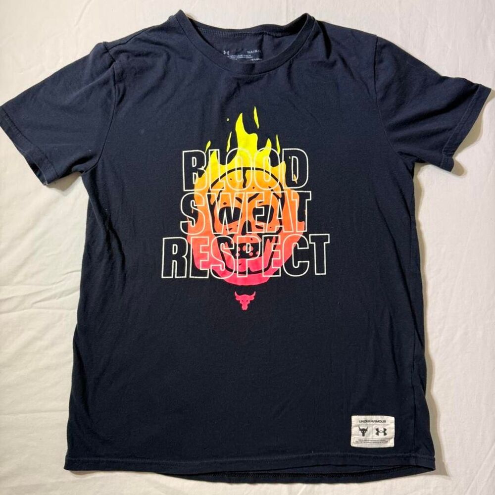 Under-armour Men's Black and Navy T-shirt
